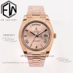 Super replica EW factory Rolex Day Date Swiss 3255 mechanical rose gold case men's watch 